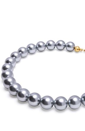 Nialaya Chunky Pearl Choker Necklace in Silver Finish /Pearl at Nordstrom