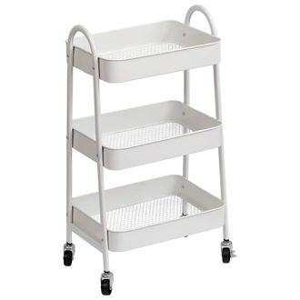 Tendance Tendance - Aparador Met&aacute;lico Con Ruedas 3 Niveles - Blanco
