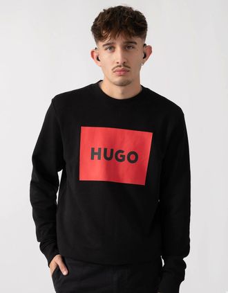 HUGO BOSS Mens HUGO Duragol222 Large Label Logo Mens Sweatshirt - Black 001 - Size: 38