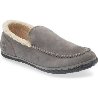 Sorel Dude MOC Faux Fur Lined Slipper in Quarry at Nordstrom Rack, Size 12