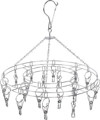 OEM Percha Para Tender Ropa - Tendedero - Para Secar Ropa - 20 Pinzas - 35 Cm De Di&aacute;metro - Plateado