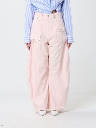 Sportmax Pantaloni cargo a vita alta in cotone con gamba larga