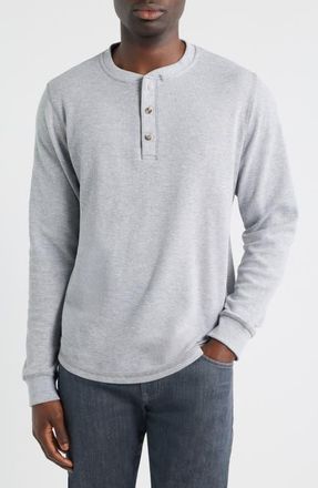 James Campbell Calico Waffle Stitch Henley in Light Grey Heather at Nordstrom, Size Xx-Large