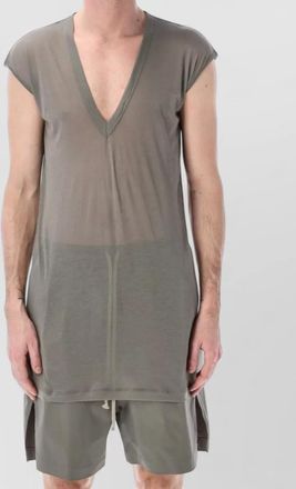 Rick Owens deep v neck sleeveless jersey top