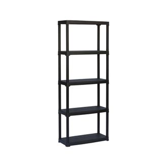 Dmora Estante De 3 Estantes En Polipropileno, Estantes Multiusos Para Interiores O Externos, 100% Made In Italy, Cm 70x30h176, Color Antracita, Con Embalaje