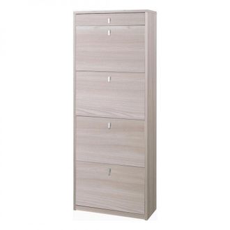 OEM Zapatero Con Cuatro Puertas Y Un Caj&oacute;n Superior En Olmo Claro 63x29x H164 Cm