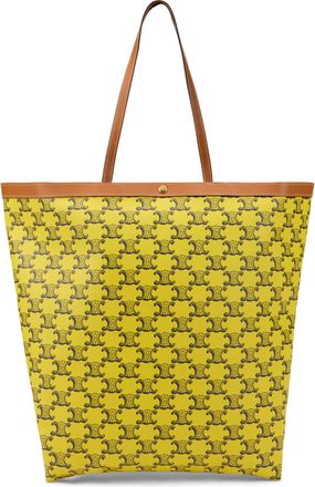 Celine Womens Tote Bag Triomphe Yellow Calfskin