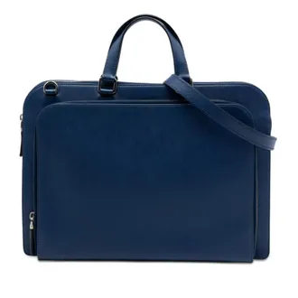 Prada Pre-owned Prada Saffiano Cuir Travel Front Zip Pocket Briefcase Unisex 3IYPXC2YWKDJ1NZK