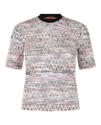 M Missoni Zig Zag Patterned Cropped Knit Top