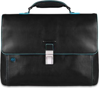 Piquadro Tassen, Heren, Zwart, ONE Size, Leer, Uitbreidbare Laptoptas 15,6