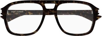 Saint Laurent Square Full Rim Eyeglasses - Brown