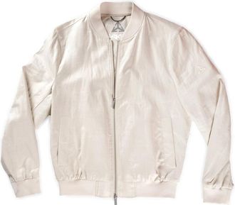 H&egrave;SKIMO Bomber Lino Tecnico Collo Collage - Heren - Zomerjassen - Beige - L - Linnen - Jassen