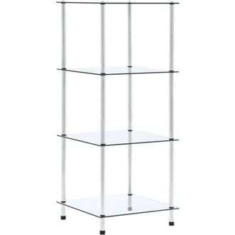 vidaXL Scaffale a 4 Livelli Trasparente 40x40x100cm in Vetro Temperato - Vidaxl