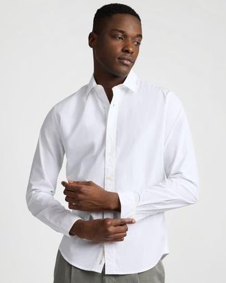 Onia Poplin Button Down Long Sleeve Shirt in White at Nordstrom, Size X-Large L
