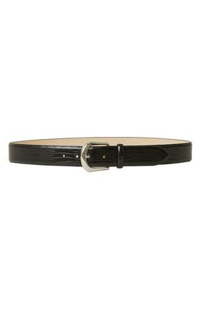 B-Low The Belt Kennedy Croc Embossed Leather Belt in Black Silver at Nordstrom, Size X-Small