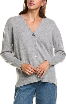 Fort&eacute; Cashmere Hi-Low Easy Button 100% Cashmere Cardigan