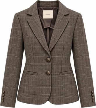 Yes-Zee G039 D800 Jas - Dames - Blazers - Bruin - S - Leer - Jassen