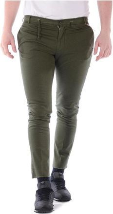 Daniele Alessandrini Jeans - Heren - Chinos - Groen - XS - Katoen - Broeken