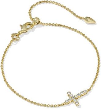 Kendra Scott Cross Crystal Tennis Bracelet in Gold at Nordstrom