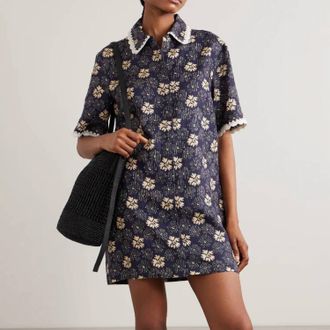 Sea New York Gloria Print Mini Dress In Navy