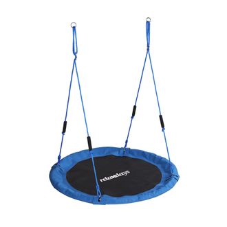 Relaxdays Columpio Nido Relaxdays, Redondo, Mangos Acolchados De Espuma, Ni&ntilde;os, Ajustable, Exterior, &Oslash;: 120 Cm, Hasta 100 Kg, Azul