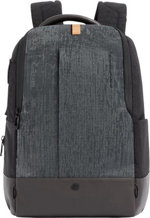 Piquadro Uitbreidbare 36 cm Laptoptas met Trolleyband - Heren - Rugzakken - Grijs - ONE Size - Leer - Tassen
