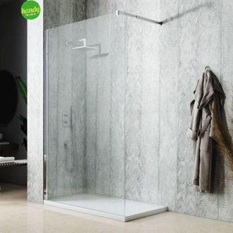 Mobo Lato doccia walk-in con barra stabilizzatrice Gange Silqua by Mobo trasparente spess. 8mm h 195 x 140 cm
