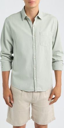 Alex Crane Organic Cotton Twill Long Sleeve Shirt in Seagrass at Nordstrom, Size Medium
