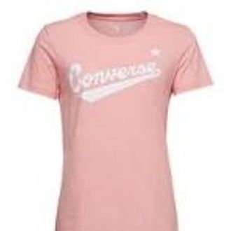 Converse (WMNS) Converse Center Front Logo T-Shirt Asia Sizing Pink White 10018268-A02