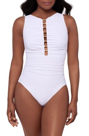 Miraclesuit Razzle Dazzle Swizzle One-Piece Swimsuit in White at Nordstrom, Size 12