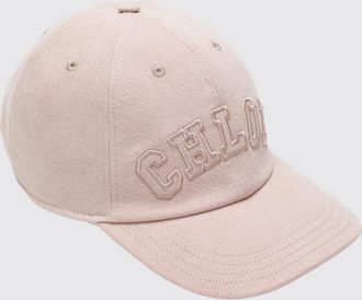 Chlo&eacute; Baseball Cap in Cotton Twill with Rigid Visor and Embroidered Logo