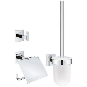 GROHE Quickfix - Start Cube - Juego De Accesorios Para Wc 3 En 1 - Acabado Cromado 41123000 (atornillar O Pegar)