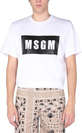 Msgm T-Shirt With Logo Box-Uomo