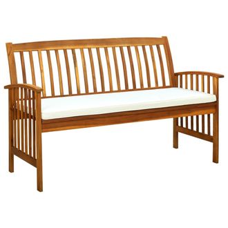 vidaXL Banco De Jard&iacute;n Con Coj&iacute;n Madera Maciza De Acacia 147 Cm Vidaxl