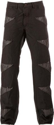 Comme Des Gar&ccedil;ons patchwork trousers - men - Polyester/Rayon - M - Black