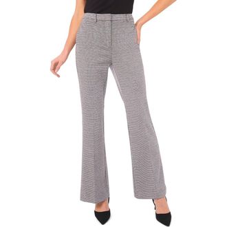 Halogen Houndstooth Flare Leg Pants in Black Tones at Nordstrom Rack, Size 16
