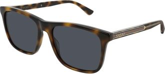Gucci Vierkante Zonnebril - Heren - Zonnebrillen - Bruin - 57 MM - Accessoires