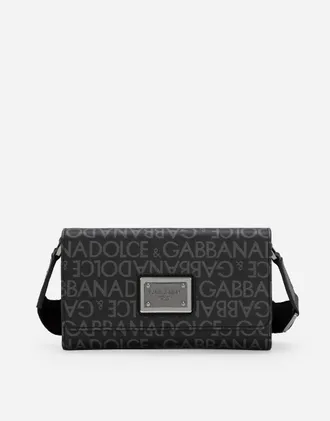 Dolce & Gabbana Coated Jacquard Crossbody Bag - Man Crossbody Bags Multi-colored Fabric Onesize