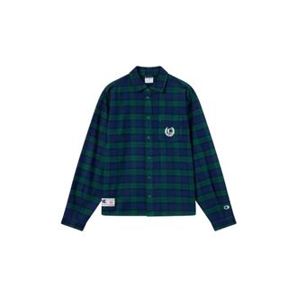 Champion Tartan Flannel Shirt Academy - Heren - Overhemden - Blauw - Maat: L Flanel