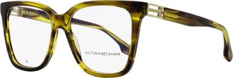 Victoria Beckham Womens Square Eyeglasses VB2680 318 Striped Khaki 53mm