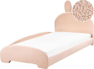 Beliani Kids Bed Rabbit Boucle PERROS 90 x 200 cm (EU Single) Beige