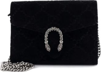 Gucci Dionysus Chain Wallet GG Velvet Small crossbody bag - Zwart