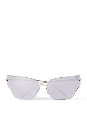Loewe Wraparound Silver-Tone Sunglasses