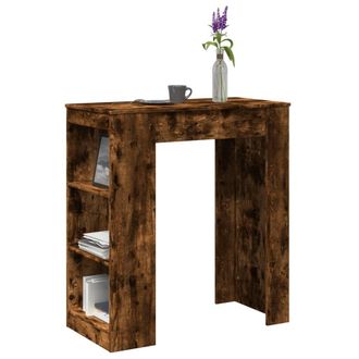 Berkfield Home Bar Table with Racks Smoked Oak 95x47x103.5 cm Engineered Wood in Brown