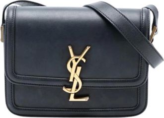 Saint Laurent Pre-owned Cross Body Bags, female, Black, Size: ONE SIZE Pre-owned Leather Crossbody Bag