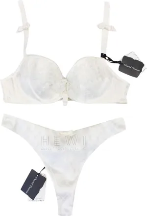 Chantal Thomass Calais Leavers Lace & Satin Pad Bra & Thong Set Size S
