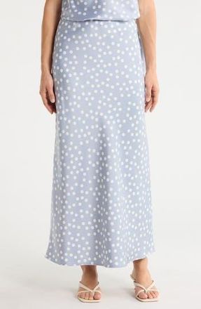 Renee C Polka Dot Print Maxi Skirt in Steel Blue at Nordstrom Rack, Size X-Small