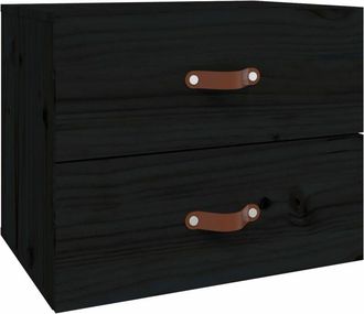 vidaXL Mesita de noche de pared negro 50x36x40 cm vidaXL