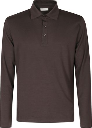 Seventy Brown Wool Jersey Polo Shirt