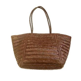 Pink Haley Phoebe Handwoven Leather Tote in Brown - Brown at Nordstrom